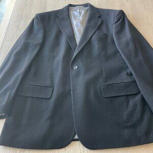 Men's Oscar de la Renta Black Wool / Cashmere Blend Blazer - 46 L